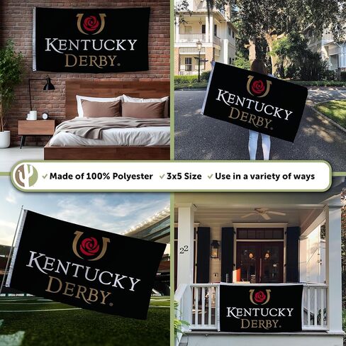 Desert Cactus Kentucky Derby Flag - 3 x 5 Feet Churchill Downs Horse Racing Derby Day Banner, Indoor/Outdoor Durable Fabric, 100% Polyester Design (Design A1) in Saudi Arabia