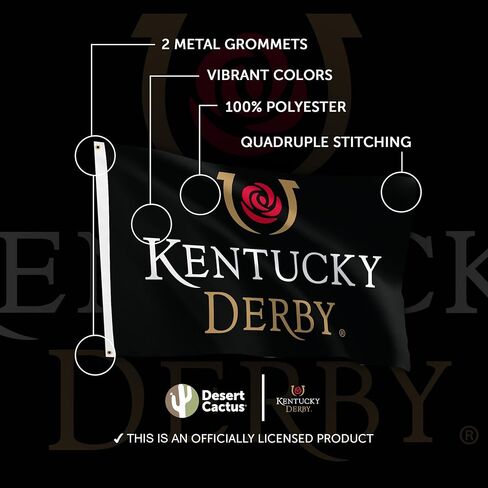 Desert Cactus Kentucky Derby Flag - 3 x 5 Feet Churchill Downs Horse Racing Derby Day Banner, Indoor/Outdoor Durable Fabric, 100% Polyester Design (Design A1) in Saudi Arabia