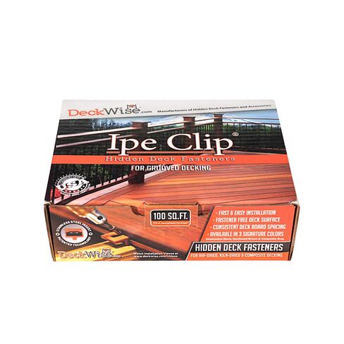 يشمل Deckwise (Gray) Ipe Clip Extreme Hidden Deck ، 3/32 "تباعد ، من الفولاذ المقاوم للصدأ الأسود #8x2" مسامير الرأس لمدة 100 متر مربع. قدم. من الخشب الصلب أو الطوابق الخشبية الحرارية (175 CT. KIT) in Kuwait