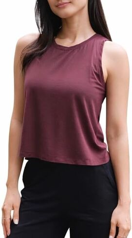 Women Bamboo Lyocell Sleeveless Workout Top - Breathable Muscle Tank for Yoga, Gym, Oeko-TEX Fabric in Saudi Arabia
