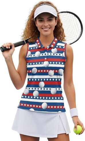POLERO Cute Golf Shirts Women Sleeveless Athletic Shirts Collared Tennis Tops Racerback Workout Tank in Saudi Arabia