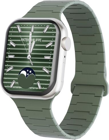 CALYX سيليكون سوار ساعة Apple مغناطيسي مع إبزيم مقاوم للماء متوافق مع iWatch Bands 38 مم 40 مم 41 مم 42 مم 44 مم 45 مم 46 مم 49 مم تصميم أنيق للنساء مناسب بشكل آمن للرياضة الأنيقة in Kuwait