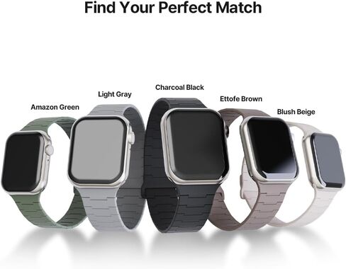 CALYX سيليكون سوار ساعة Apple مغناطيسي مع إبزيم مقاوم للماء متوافق مع iWatch Bands 38 مم 40 مم 41 مم 42 مم 44 مم 45 مم 46 مم 49 مم تصميم أنيق للنساء مناسب بشكل آمن للرياضة الأنيقة in Kuwait