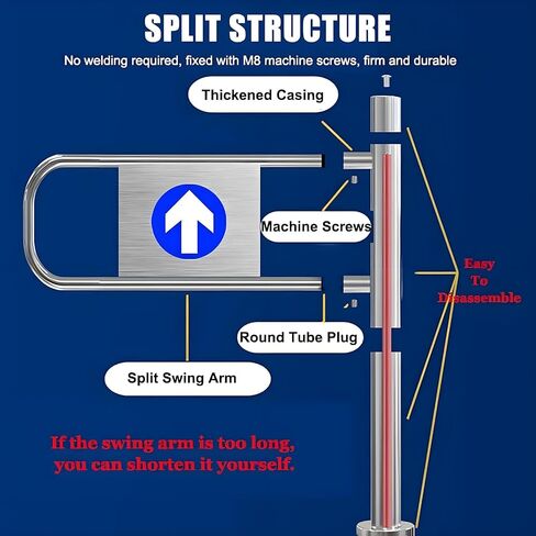 Spring-Loaded Safety Swing Gate - Automatic Closing Pedestrian Door for Libraries, Stores & Malls - 80x100cm - 1-Way Rebound Design for Enhanced Safety & Stability in Saudi Arabia