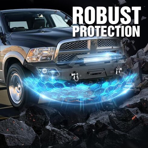 for Tacoma Front and Rear Bumpers Compatible with 2005-2015 Toyota Tacoma 2nd Gen with 9 x LED Lights, Winch Plate, Skid Plate, Sensor Holes, License Plate Frame, Paintable Armor & D-rings in Saudi Arabia