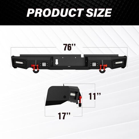 for Tacoma Front and Rear Bumpers Compatible with 2005-2015 Toyota Tacoma 2nd Gen with 9 x LED Lights, Winch Plate, Skid Plate, Sensor Holes, License Plate Frame, Paintable Armor & D-rings in Saudi Arabia
