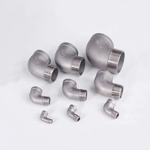 1/8 "1/4" 3/8 "1/2" 3/4 "1" 1-1/4 "1-1/2" 2 "3" أنثى إلى ذكر 90 درجة الكوع 304 وصلة تركيب أنابيب الفولاذ المقاوم للصدأ (BSPT SS304,1/4") وصلات سباكة in Kuwait