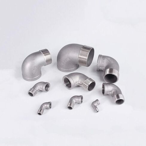 1/8 "1/4" 3/8 "1/2" 3/4 "1" 1-1/4 "1-1/2" 2 "3" أنثى إلى ذكر 90 درجة الكوع 304 وصلة تركيب أنابيب الفولاذ المقاوم للصدأ (BSPT SS304,1/4") وصلات سباكة in Kuwait