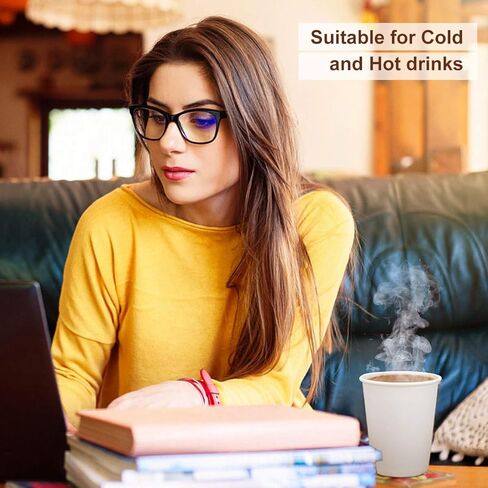أكواب ورقية بيضاء - 50 عبوة، 8 أونصة، أكواب قهوة ومياه ساخنة in Kuwait