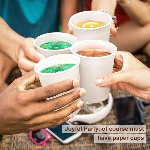 أكواب ورقية بيضاء - 50 عبوة، 8 أونصة، أكواب قهوة ومياه ساخنة in Kuwait