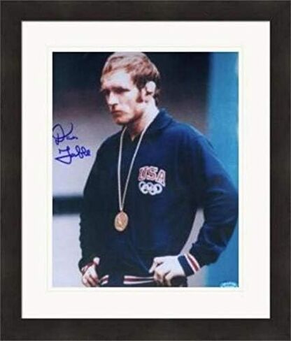 Sports Memorabilia Autograph Warehouse 408955 8 x 10 in. Dan Gable Autographed Matted & Framed Photo - USA Wrestling Champion No.21 in Saudi Arabia