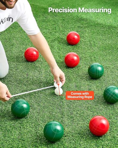 مجموعة كرات VEVOR Bocce، 107 مم، مع 8 كرات راتنج، بالينو، حقيبة حمل وحبل قياس، لونين أحمر وأخضر، لعدد 2 إلى 8 لاعبين، مجموعة ألعاب كرة Bocce للشاطئ، الحديقة، الفناء الخلفي للعائلة، في الهواء الطلق in Saudi Arabia
