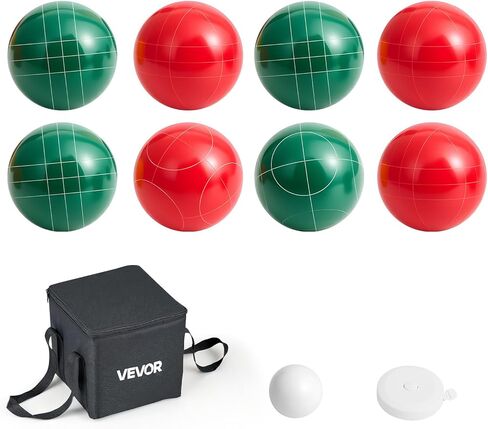 مجموعة كرات VEVOR Bocce، 107 مم، مع 8 كرات راتنج، بالينو، حقيبة حمل وحبل قياس، لونين أحمر وأخضر، لعدد 2 إلى 8 لاعبين، مجموعة ألعاب كرة Bocce للشاطئ، الحديقة، الفناء الخلفي للعائلة، في الهواء الطلق in Saudi Arabia