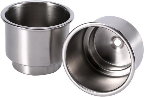 Qiilu Stainless Steel Cup Holder for Boat, RV, and Marine Use – 2-Pack Drink Holder with Secure Fit, Rust-Resistant Design for Outdoor Vehicles and Watercraft in Saudi Arabia