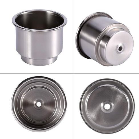 Qiilu Stainless Steel Cup Holder for Boat, RV, and Marine Use – 2-Pack Drink Holder with Secure Fit, Rust-Resistant Design for Outdoor Vehicles and Watercraft in Saudi Arabia