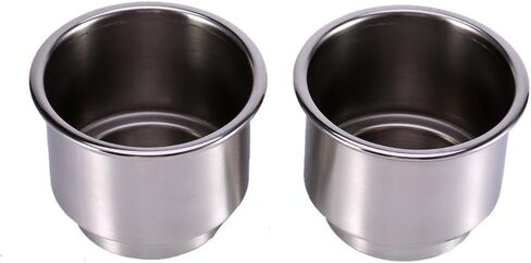 Qiilu Stainless Steel Cup Holder for Boat, RV, and Marine Use – 2-Pack Drink Holder with Secure Fit, Rust-Resistant Design for Outdoor Vehicles and Watercraft in Saudi Arabia