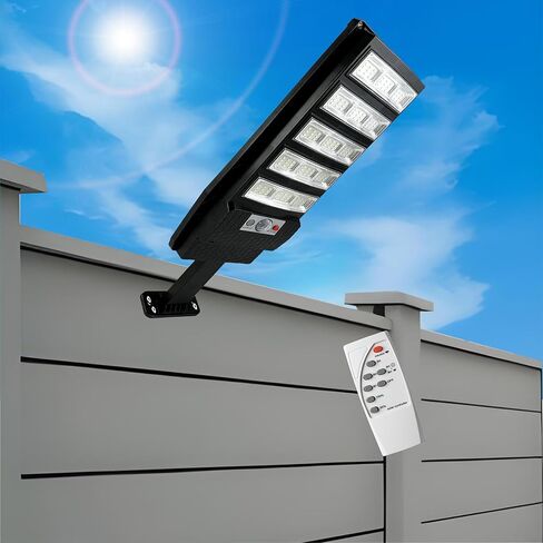 Solar Outdoor Light 1 Pack, 135 LED 6500K Dusk to Dawn Solar Powered Street Light IP65 Waterproof Motion Sensor Security Flood Light with Remote Control Smart Light for Patio Barn Yard Garage (4 Pack) in Saudi Arabia