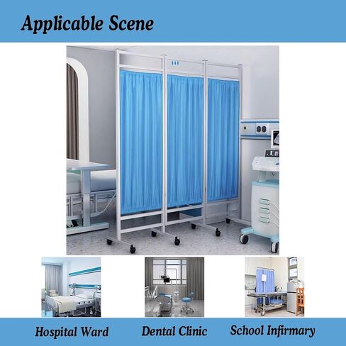3/4/5/6/7/8 Room Dividers，Rolling Partition Room Dividers,Freestanding Fabric Wall Divider and Separator,Suitable for Clinic Ward Examination(4 Slices) in Saudi Arabia
