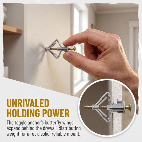 20pcs Plastic Bolt Set with Screws, M8 Butterfly Type Expandable Anchor Bolt Tool is an Ideal Choice for Gypsum Board Installation in Saudi Arabia