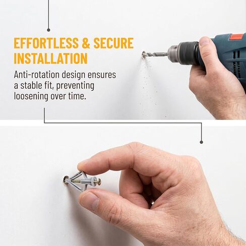 20pcs Plastic Bolt Set with Screws, M8 Butterfly Type Expandable Anchor Bolt Tool is an Ideal Choice for Gypsum Board Installation in Saudi Arabia