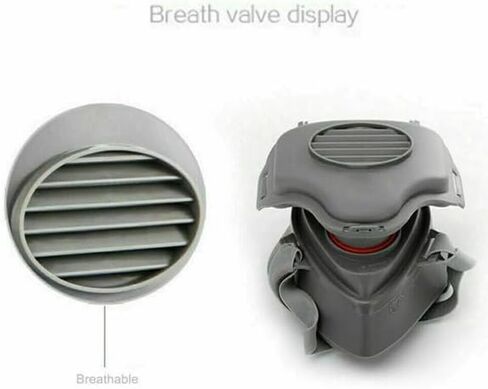 Reusable Half Face Respirator Mask with 10 Filters,2818 Food-Grade Silicone Dust Mask for Painting,Cleaning,Sanding (Gray) in Saudi Arabia