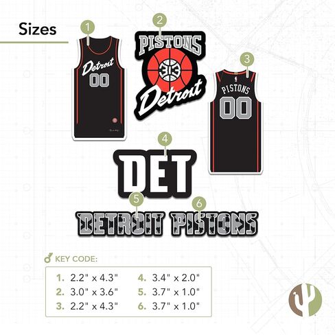 Desert Cactus Detroit Pistons Sticker NBA Officially Licensed Sticker Vinyl Decal Laptop Water Bottle Car Scrapbook (City Edition 2023) in Saudi Arabia