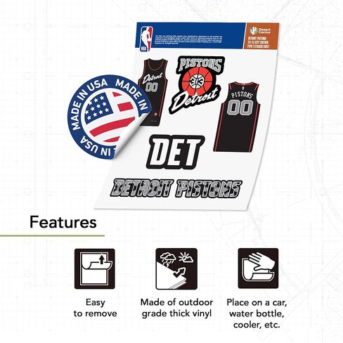Desert Cactus Detroit Pistons Sticker NBA Officially Licensed Sticker Vinyl Decal Laptop Water Bottle Car Scrapbook (City Edition 2023) in Saudi Arabia
