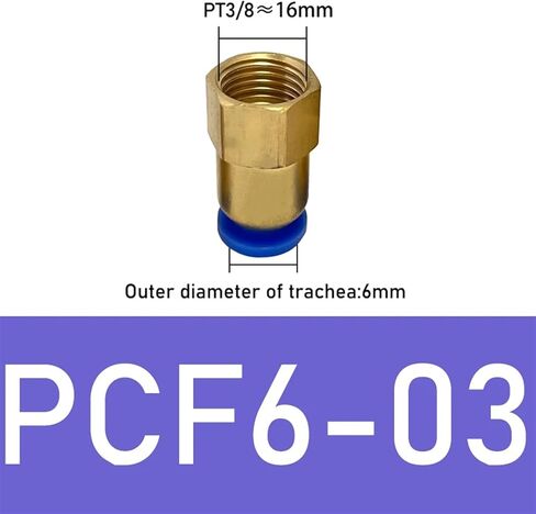 1 قطعة PCF خرطوم اتصال الهواء المناسب 4-12 مللي متر ذكر الموضوع BSPT 1/4 "1/2" 1/8 "3/8" الحلمة النحاس اقتران سريع تركيبات هوائية (PCF6-03) in Kuwait