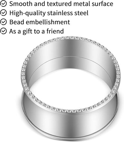 24 Pcs Bead Side Napkin Rings, Silver Stainless Steel Napkin Rings Modern Stylish Metal Napkins Buckles for Table Decorations, Wedding, Party, Dinner for Hotels, Restaurants in Kuwait
