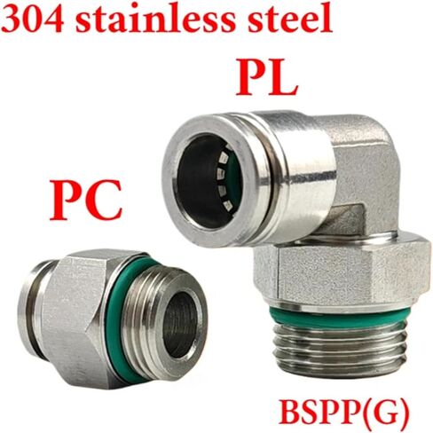 M5/6 1/8" 1/4" 3/8" 1/2" G BSPP Male PL4mm Tube 304 Stainless Steel Pneumatic Air Fitting Push in Connect Quick Plug(M6x1) in Saudi Arabia