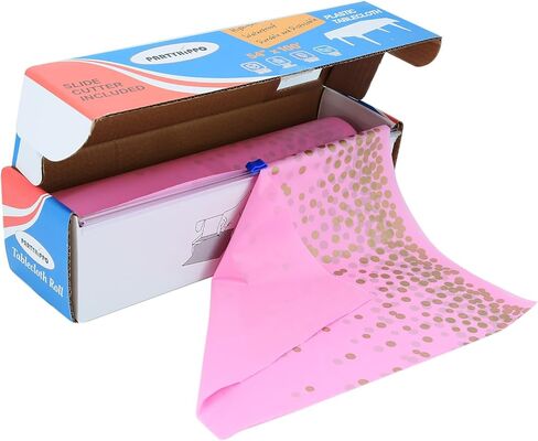 PARTYHIPPO Disposable Tablecloth Roll 54" x 100' with Built-in Cutter Box – Heavy Duty Waterproof, Wrinkle-Resistant Plastic Table Cover – Cut to Size for Rectangle, Round & Oval Tables – Starry Sky in Saudi Arabia
