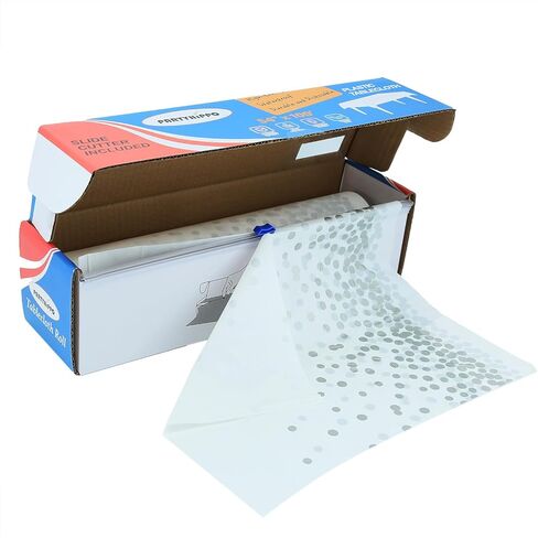 PARTYHIPPO Disposable Tablecloth Roll 54" x 100' with Built-in Cutter Box – Heavy Duty Waterproof, Wrinkle-Resistant Plastic Table Cover – Cut to Size for Rectangle, Round & Oval Tables – Starry Sky in Saudi Arabia
