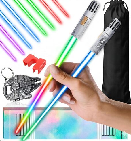 Lightsaber Chopsticks Light Up Star Wars Chopstick Light Up Mini Light Saber Chopsticks for Adults Cool Chopstick Light Saber Sticks Led Chop Sticks Jedi Stix Blue Red 2 Pairs in Saudi Arabia