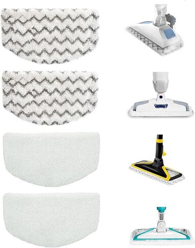 4 Pack Replacement Steam Mop Pads for Bissell Powerfresh Steam Mop 1940 1440 1544 1806 2075 Series, Model 19402 19404 19408 1940a 1940f 1940q 1940t B0006 B0017 Washable Reusable Replacement Mop Pads in Saudi Arabia