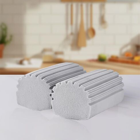 2 Pack Damp Dusting Sponge Duster, Sponge Cleaning Brush, Reusable Household Cleaner Sponges Tool for Cleaning Blinds, floorboards, Fan Blades, Glass, Window Track Grooves, Grey in Saudi Arabia