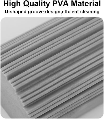 2 Pack Damp Dusting Sponge Duster, Sponge Cleaning Brush, Reusable Household Cleaner Sponges Tool for Cleaning Blinds, floorboards, Fan Blades, Glass, Window Track Grooves, Grey in Saudi Arabia