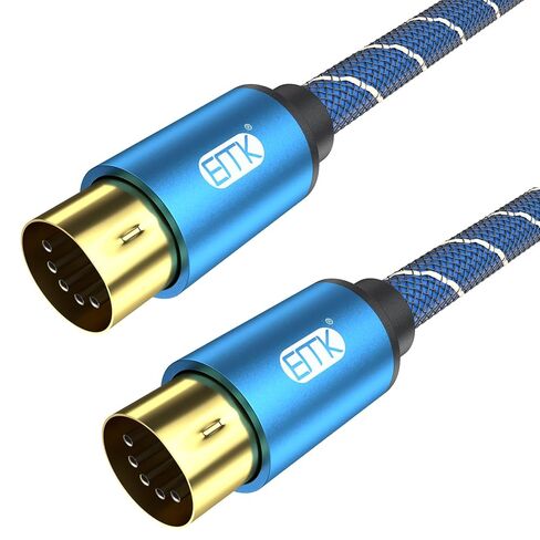 كابل EMK 5-Pin DIN MIDI ذكر إلى ذكر كابلات Midi متوافقة مع لوحة مفاتيح MIDI/مركب/جيتار متعدد التأثيرات/واجهة الصوت/خلاط الصوت/مضخم الصوت/بطاقة الصوت الخارجية (6.6 قدم/2 متر-2 قطعة) in Kuwait