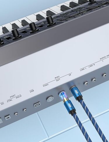كابل EMK 5-Pin DIN MIDI ذكر إلى ذكر كابلات Midi متوافقة مع لوحة مفاتيح MIDI/مركب/جيتار متعدد التأثيرات/واجهة الصوت/خلاط الصوت/مضخم الصوت/بطاقة الصوت الخارجية (6.6 قدم/2 متر-2 قطعة) in Kuwait