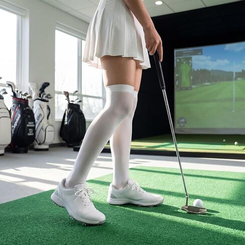 Cuffbow 5 Pairs Golf Sun Protection Socks Upf50+ Overknee Stocking Ice Silk Cool Breathable Socks for Women School Outdoor Sports in Saudi Arabia