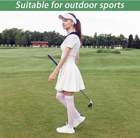 Cuffbow 5 Pairs Golf Sun Protection Socks Upf50+ Overknee Stocking Ice Silk Cool Breathable Socks for Women School Outdoor Sports in Saudi Arabia