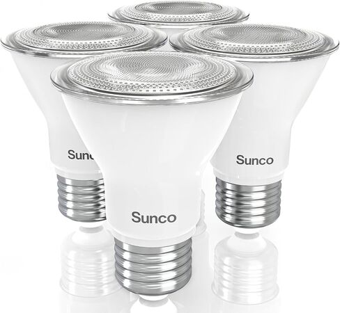 Sunco PAR20 LED Bulbs, Flood Light Bulb Outdoor, 500 LM, 7W (50W Equivalent), 3000K Warm White, E26 Medium Base, Dimmable, Track Lighting for Indoor/Outdoor Use, Wet Rated UL 4 Pack. in Saudi Arabia