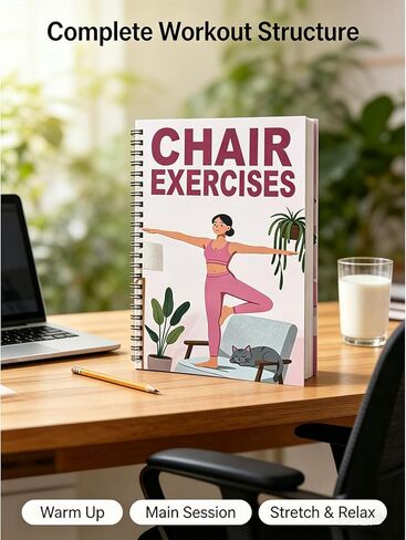 28-Day Chair Yoga Guide Book for Beginners, 60 Workouts for Weight Loss & Flexibility, Spiral Bound Senior Exercise Book,5.5x8.3 Inch,Pink in Saudi Arabia