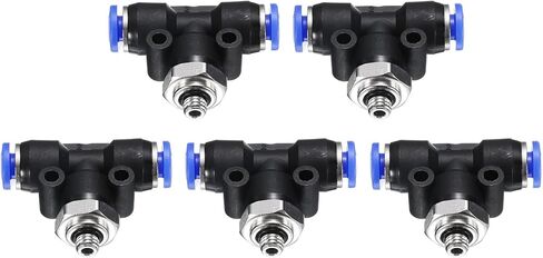 HARFINGTON 5pcs Air Line Fitting 4mm Tube OD x UNF 10-32 Thread PT4-U Pneumatic Male Branch Tee Quick Push to Connect Brass Air Line Hose for Industry Air System in Saudi Arabia