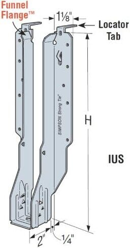 25 Pack Simpson Strong Tie IUS2.56/11.88 2-5/8" x 11-7/8" Face Mount I-Joist Hanger w/Snap-Grip Seat in Saudi Arabia