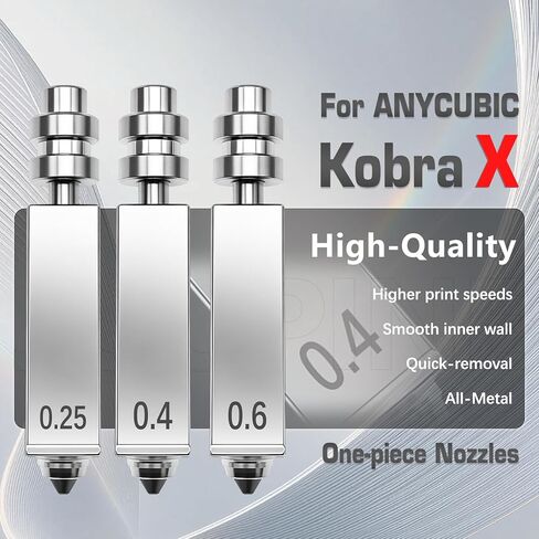 3PK 0.25 + 0.4 + 0.6 مم فوهة لـ Anycubic Kobra x فوهات مدمجة من الفولاذ الصلب المقوى سريع التحرير فوهة فوهة ممسحة مجموعة Kobra X ملحقات الطابعة ثلاثية الأبعاد Anycubic ACE 2 Pro in Saudi Arabia
