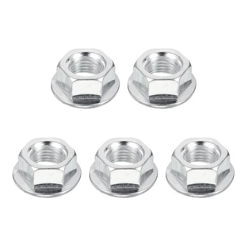 PATIKIL M14x1.5mm Serrated Flange Hex Lock Nuts, 5Pcs Metric Fine Thread Carbon Steel Non-Slip Hexagon Flange Nut Fasteners for Machinery Manufacturing Industrial DIY Use, Silver in Saudi Arabia