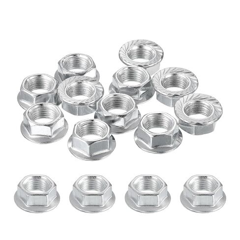 Patikil M14x1.5mm مسننة شفة عرافة قفل المكسرات، 5 قطع متري غرامة الموضوع الكربون الصلب عدم الانزلاق سداسية شفة الجوز السحابات لتصنيع الآلات الاستخدام الصناعي DIY، الفضة in Kuwait