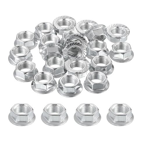 Patikil M14x1.5mm مسننة شفة عرافة قفل المكسرات، 5 قطع متري غرامة الموضوع الكربون الصلب عدم الانزلاق سداسية شفة الجوز السحابات لتصنيع الآلات الاستخدام الصناعي DIY، الفضة in Kuwait