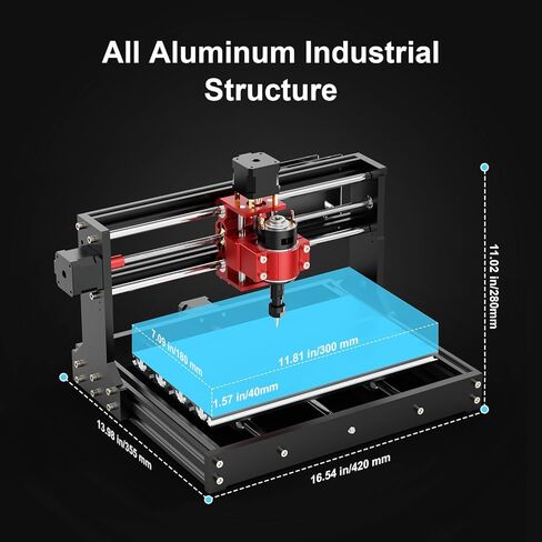 TTC3018 Pro CNC Router Machine,Desktop CNC Engraving Machine Upgraded 3-Axis Engraving All-Metal Milling Machine for Wood Acrylic MDF Nylon,300mmX180mmX40mm Working Area in Kuwait