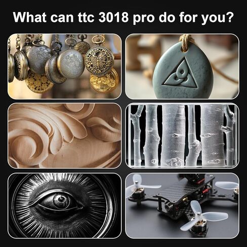 TTC3018 Pro CNC Router Machine,Desktop CNC Engraving Machine Upgraded 3-Axis Engraving All-Metal Milling Machine for Wood Acrylic MDF Nylon,300mmX180mmX40mm Working Area in Kuwait